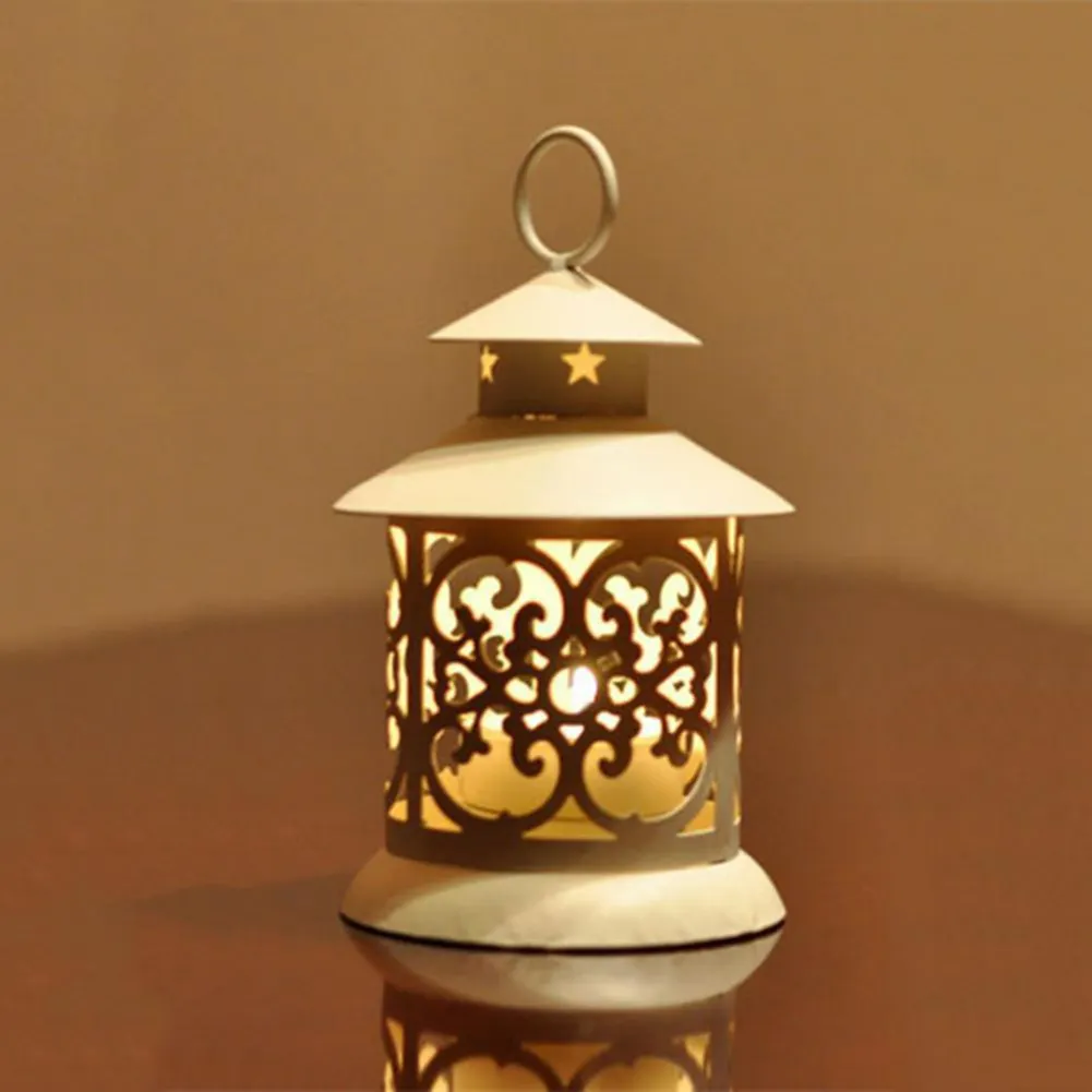 Hollow Hanging Bird Cage Candle Holder Candlestick Home Party Decor (White)