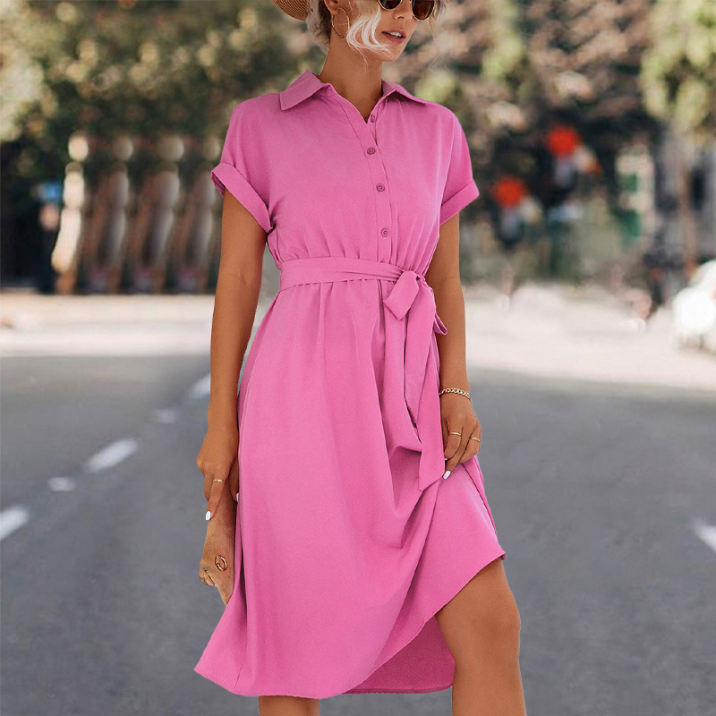 Women's Harajuku Fashion Solid Color Sleeveless Lapel Casual Dress