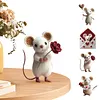 Felt Mouse Ornaments Cute Charming Handmade Valentine Felt Mice Figurines Valentines Day Gift Animal Decoration for Easter Gifts Wedding Party Supply