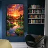 (Big Size)Landscape At Sunset - 11CT Stamped Cross Stitch - 40*70cm - Natural