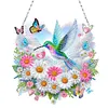 (US Local)Acrylic Special Shape Flowers Hummingbird Cloud Double Sided Effect Diamond Painting Pendant Kit