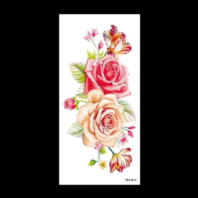 Beauty 1 Pcs Make Up Fake Temporary Tattoos Stickers Rose Flowers Arm Shoulder Tattoo Waterproof Women Big Flash Tattoo on Body
