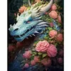 >SALE<Full Embroidery Eco-cotton Thread 11CT Print Flower Dragon Cross Stitch 50x60cm