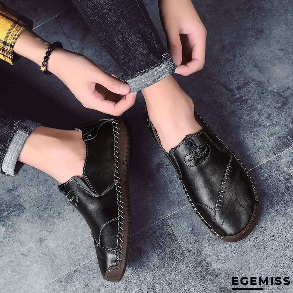 Genuine Leather Men's shoes Moccasins Loafers Shoes Waterproof Soft Breathable Flats | EGEMISS