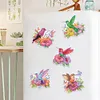8Pcs Flowers Hummingbird Diamond Painting Fridge Magnet Diamond Art Magnets Kit