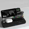 5 in 1 Wireless Charger with Alarm Clock, Magnetic Wireless Charger Stand for Phone, Watch, Earphones