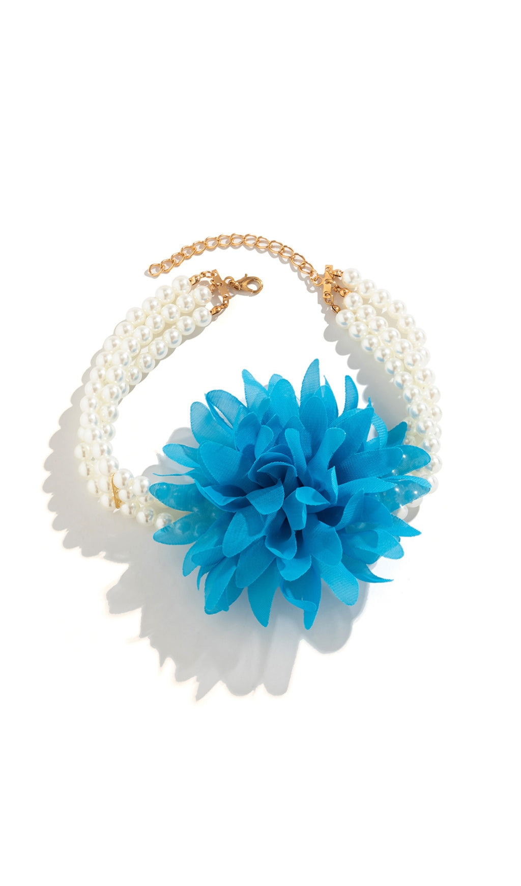 Akshita Blue Pearl Flower Choker Flowering Girl