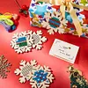 10Pcs Christmas Snowflake - Cross Stitch Wood Pendants Embroidery 9cm