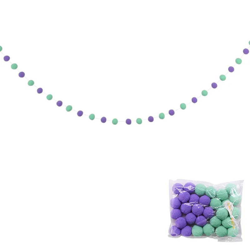 2.5Meter Colorful Pompom Pendant Garland Ins Nordic Series Wool Felt Ball String DIY Handmade Nursery Children Room Decor