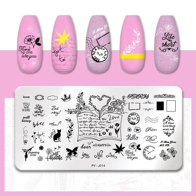 PICT YOU  Nail Stamping Plates Line Pictures Stencil Stainless Steel Nail Design for Printing Nail Art Image Plate Tool-Nail Inspo