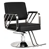 [US Local Warehouse] Hairdresser Barber Salon Chair Capacity 420 Lbs Barber Chair with Heavy Duty Hydraulic Pump 360 Swivel Adjustable Styling Equipment for Barbershop Home Hairdresser (Silver)