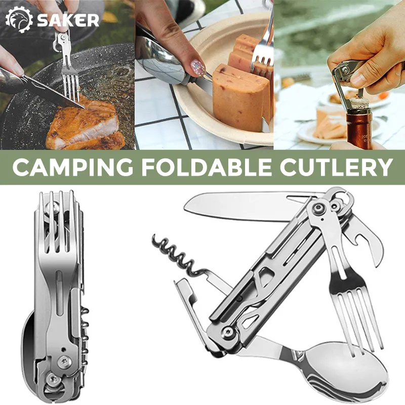 SAKER&reg; 6-in-1 Camping Flatware Set