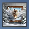 3D Picture Frame Wolf-Full Square Diamond Painting 40*40CM