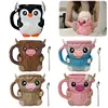 Cute Penguin Cow Leak Proo Ice Cream Pint Containers for Gathering Party Picnic