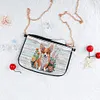 (US Local)Special Shape Flower Puppy 5D DIY Diamond Painting Clutch Bag for Women Girls