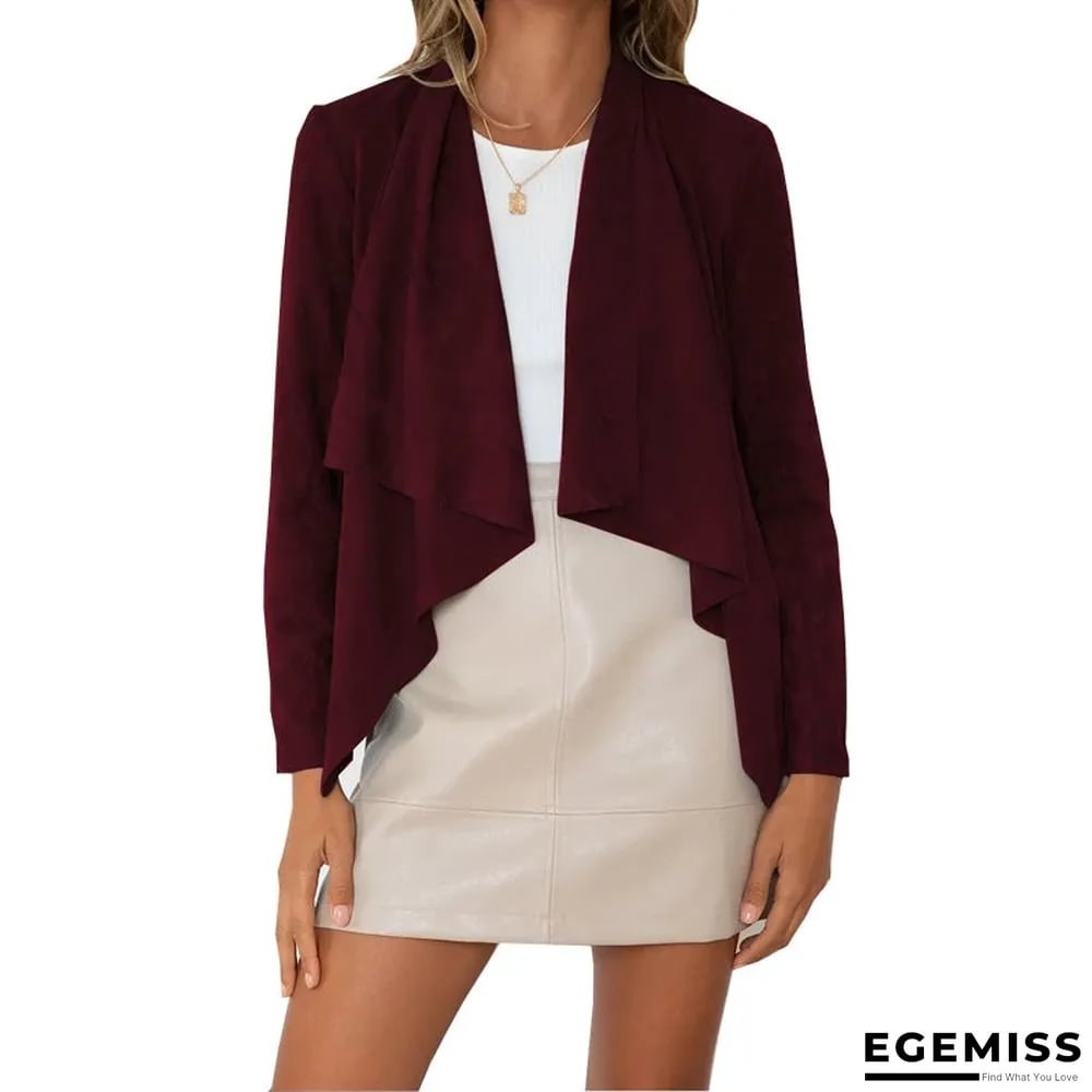 Asymmetrical Long Sleeve Suede Coat | EGEMISS