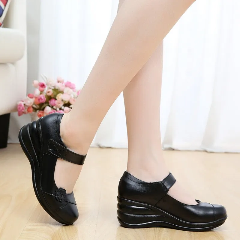 GKTINOO Genuine Leather Slip On Shoes Walking Shoes Woman Platform Casual Shoes Woman Sapatos Femininos Chaussure Femme Wedges