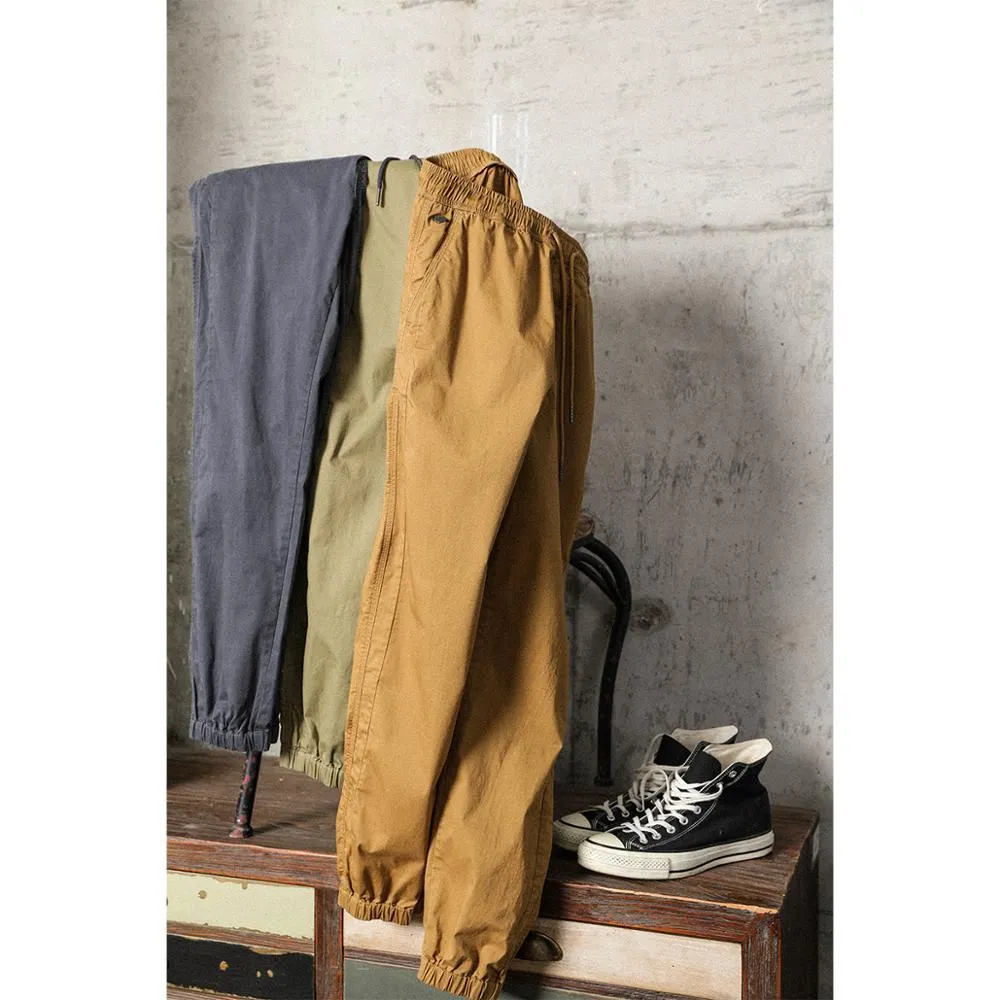 SIMWOOD 2021 summer Spring new drawstring pants men enzyme wash track jogger trousers plus size ankle-length pant SJ170287