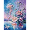 DIY Pearl Painting Flower Jellyfish for Home Wall Decor with Frame(30x40cm)