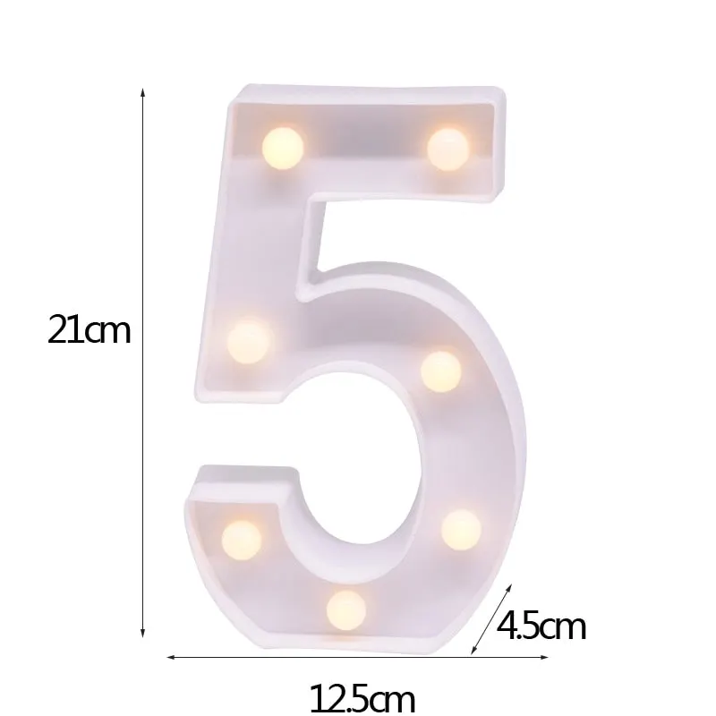 DIY LED Letter Night Light Creative 26 English Alphabet Number Battery Lamp Romantic Wedding Party Decoration