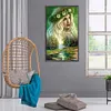 (US Local)Beauty 5D DIY Full Drill Round Big Size Diamond Painting Kit for Home Wall Decor 40x70cm 