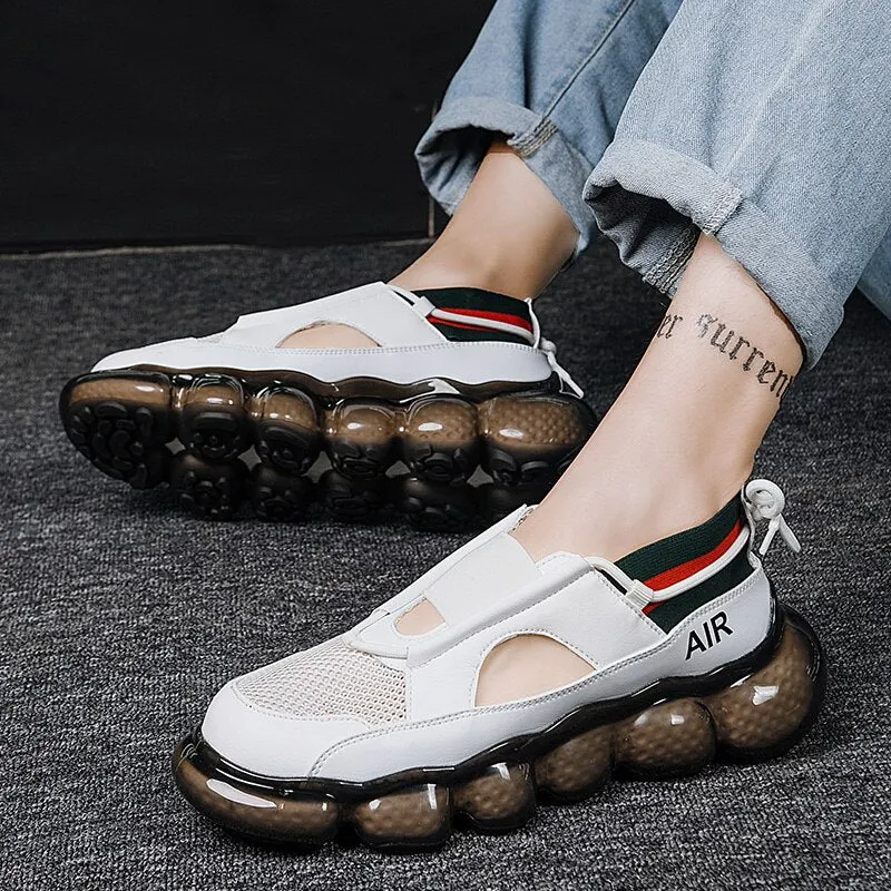 Fashion Men's Sandals Summer Soft Sandals High Quality Microfiber Leather Sandals Outdoor Antiskid Damping Men Roman Sandals