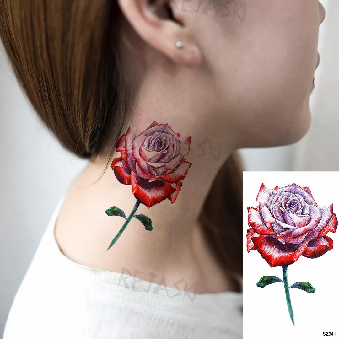 Small Henna Lotus Sexy Back Temporary Tattoos For Women Adult Feather Dandelion Fake Tattoo Body Art Waterproof Tatoos Sticker