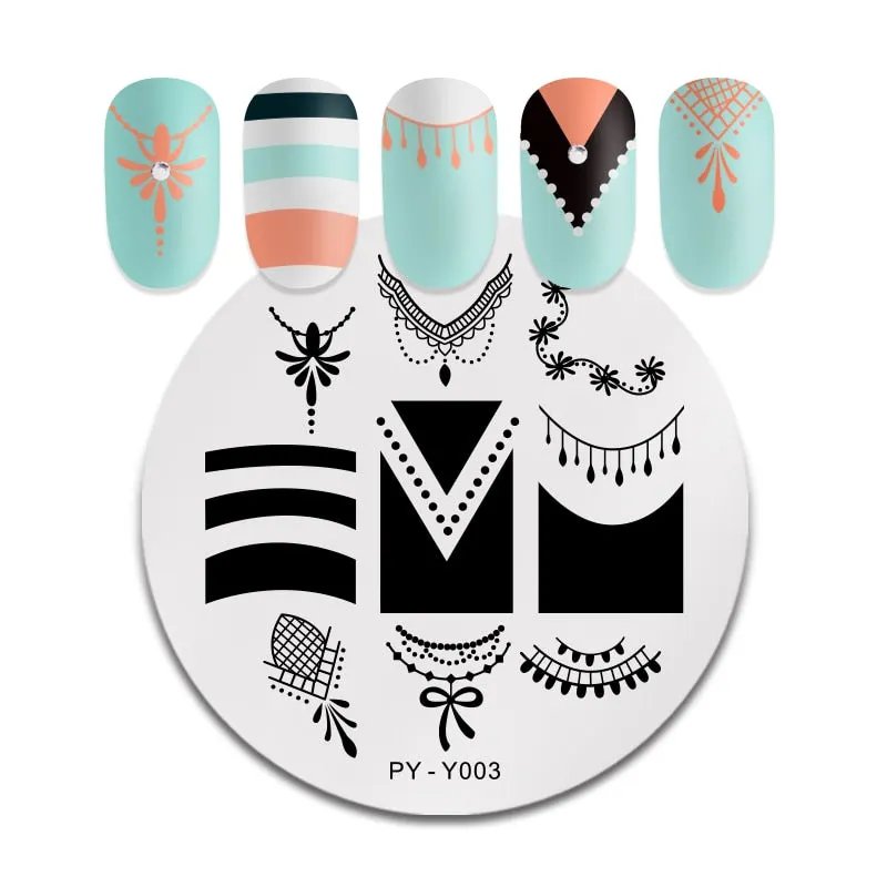PICT YOU Nail Stamping Plates Snow Winter Nail Art Stamp Template idea nail Image Plate Stainless Steel Stencil Tools-Nail Inspo