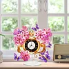 (US Local)Acrylic Special Shape Flower Butterfly Diamond Painting Clock Ornaments Kit