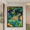 >SALE<Full Embroidery Cotton Thread 11CT Printed Leopard Cross Stitch Artwork 50x65cm