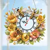 DIY Flowers Bees 5D Hanging Clock Art Craft for Living Room Decoration