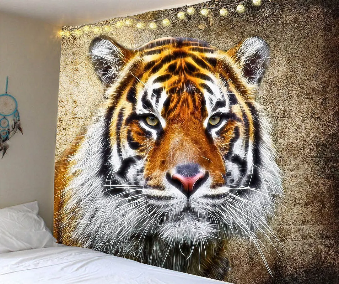 India Manada Wall Hanging Tapestry 3D Printed Animal Natural Sofa Backgound Wall Tapestries Bohemian Wolf Tiger Lion House Decor