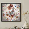 The Girl Dancing With Butterflies-Partial Special Shaped Diamond painting 30*30CM