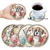 (US Local)[Upgrade]4Pcs Acrylic Special Shape Puppy DIY Waterproof Diamond Painting Coaster