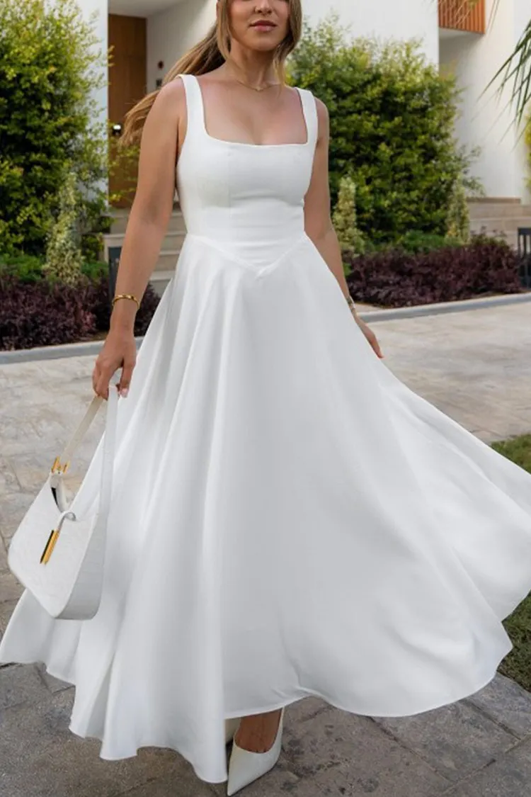 Square Neck Corset Swing Dress