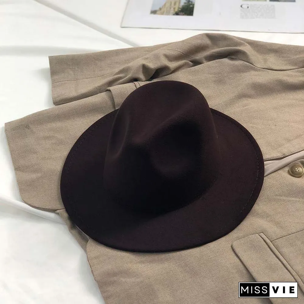 Vintage Pure Color Fedora Hat