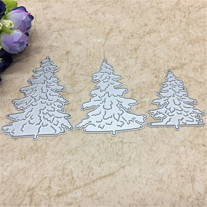 3pcs Christmas Tree Metal Die Cutting Dies for Scrapbooking Photo Album Decorative Embossing Folder Stencil