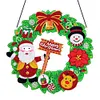 Diamond Painting Santa Snowman Christmas Wreath Pendant