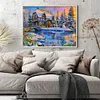 >SALE<Full Embroidery Eco-cotton Thread 11CT Printed Snowhouse Cross Stitch Artwork