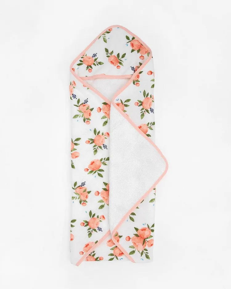 Infant Hooded Towel - Watercolor Roses