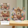 (US Local)Acrylic Special Shape Flower Bird Diamond Painting Clock Ornaments Kit