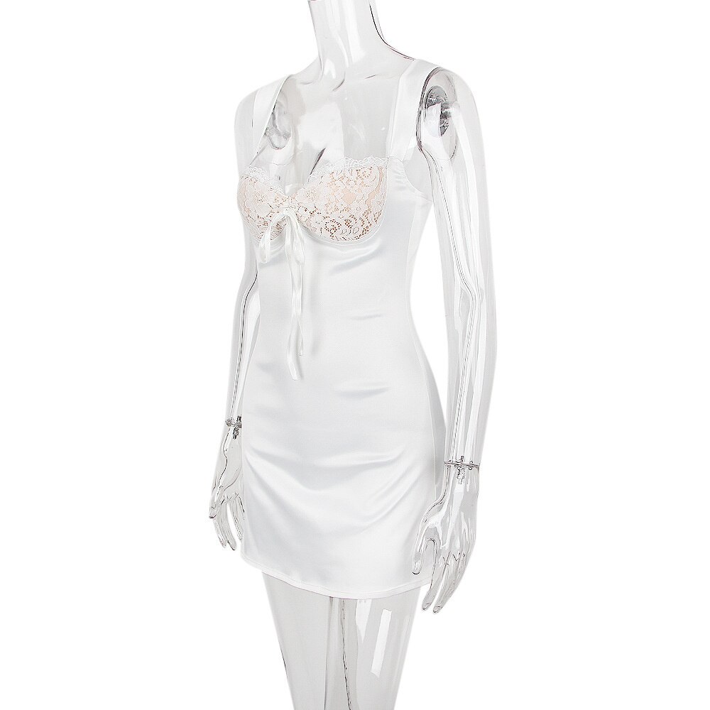 Mozision Stretchy Satin Lace Sexy Mini Dress For Women New White Zipper Backless Short Tank Dress Ladies Club Party Dress 16 Mozision Stretchy Satin Lace Sexy Mini Dress For Women New White Zipper Backless Short Tank Dress Ladies Club Party Dress