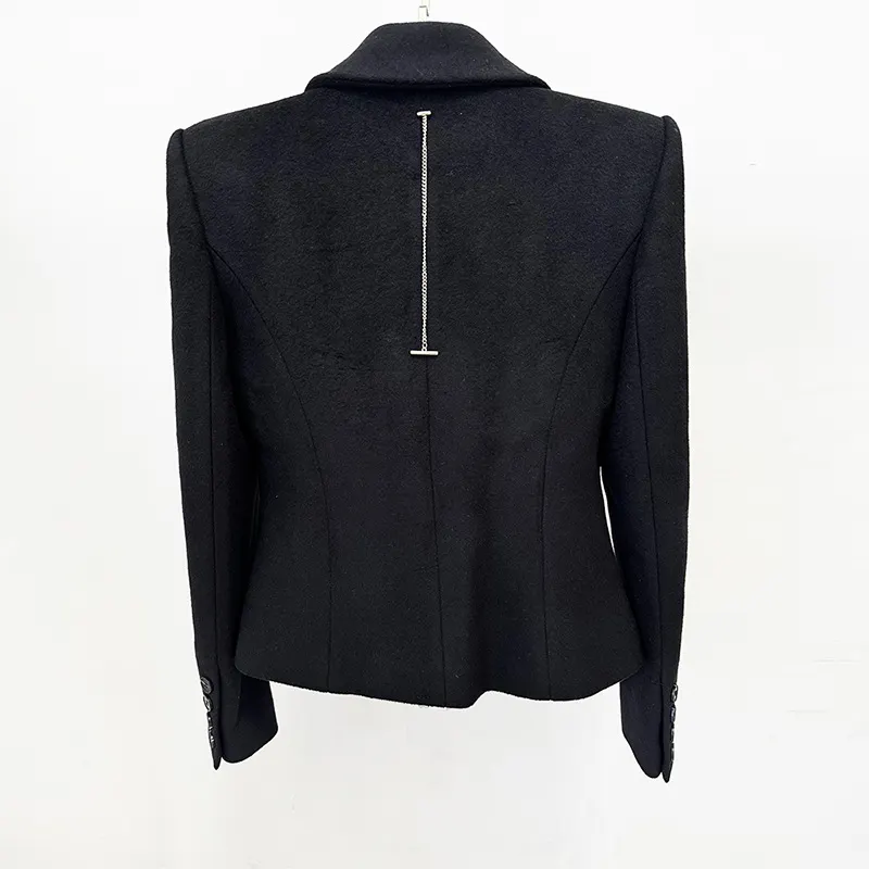 Nigikala Nigikala Early Autumn New Fashion Double Buckle Simple Body Cover Wool Jacket Jacket