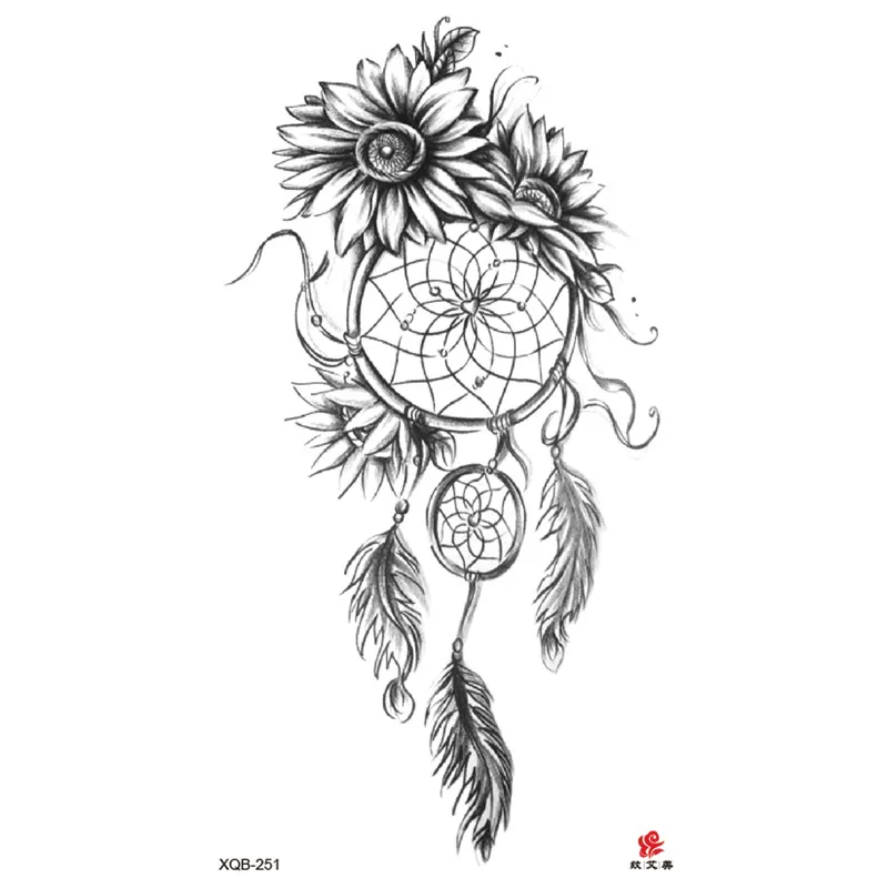 Sdrawing Temporary Sleeve Tatooo Stickers Tiger Lion Elephant Rose Flowertattoo Arm Body Art Fake Tatoo Male Female Black