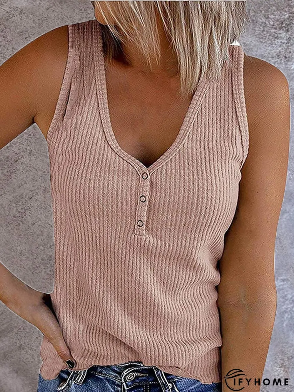 Sheath Sleeveless Casual Crew Neck Tank & Cami | IFYHOME