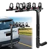 [US Local Warehouse] 4 Bike Rack Bicycle Carrier Racks Hitch Mount Double Foldable Rack for Cars Trucks SUVs and Minivans with a 2 Inch Hitch Receiver
