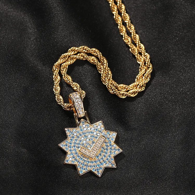 Iced Out Verified Check Pendants Hip Hop Bling Bling Necklaces
