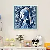 Blue And White Porcelain-Pearl Earring Girl-14CT Stamped/Counted Cross Stitch 40*40cm/15.75*15.75in