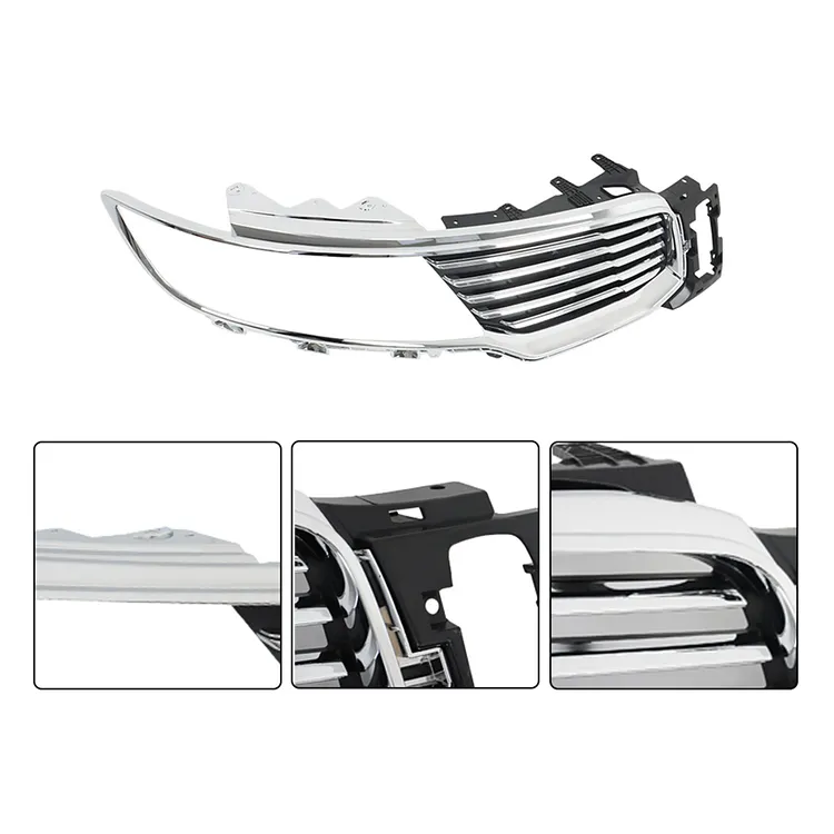 SEBLAFF Front Upper Grille Left Right Side 2Pcs Grill Chrome Pair Replacement for 2016 2017 2018 MKX