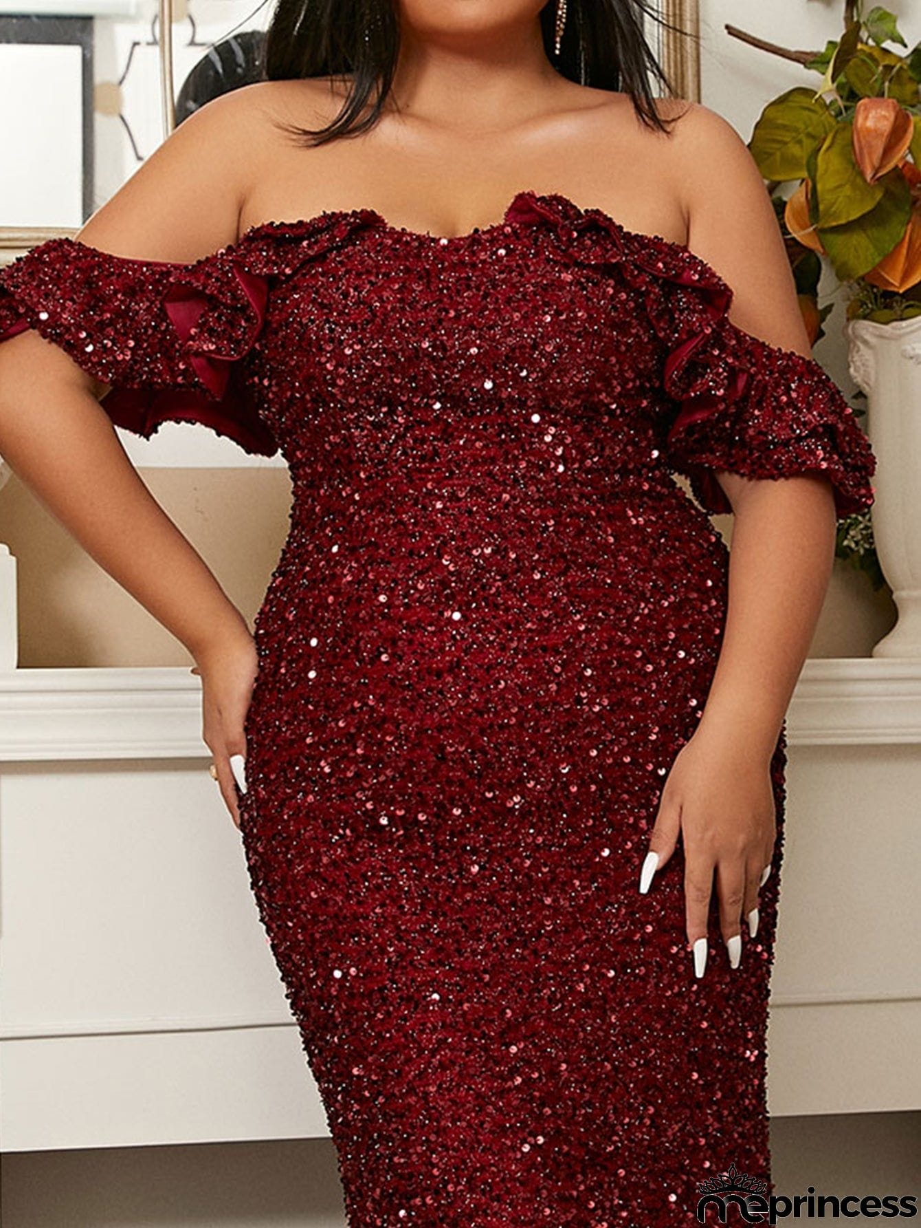 Square Neck Ruffle Dress XH2079